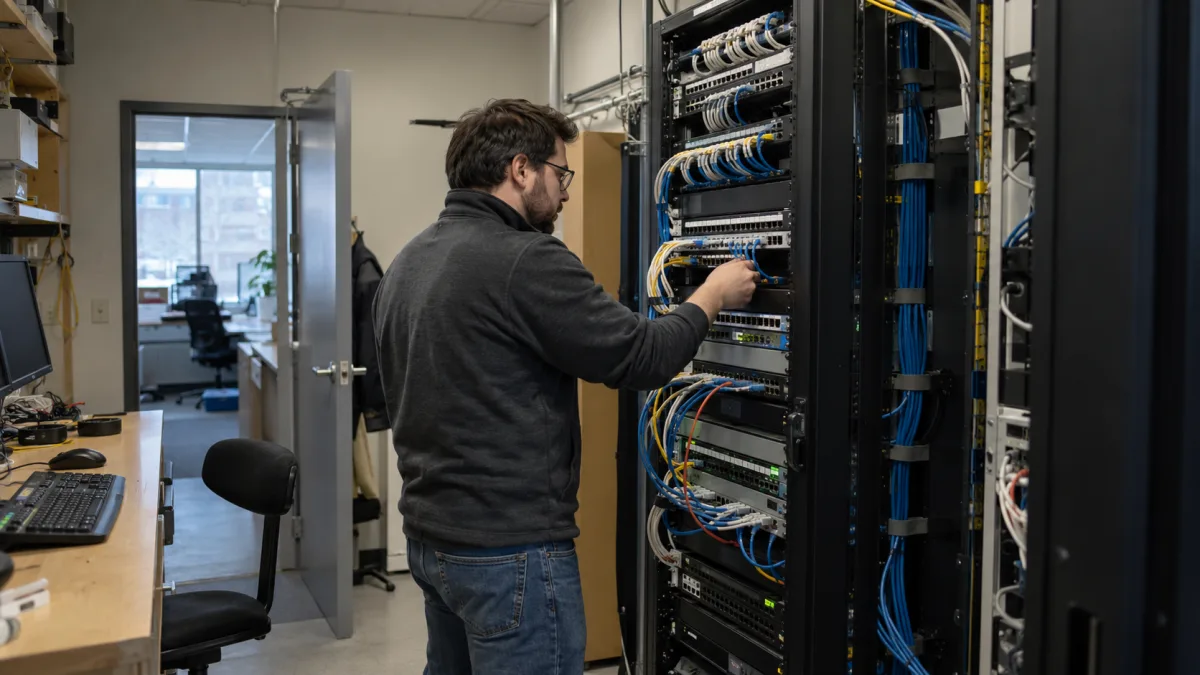 Technicien réseau gérant un réseau d’entreprise segmenté à Montréal