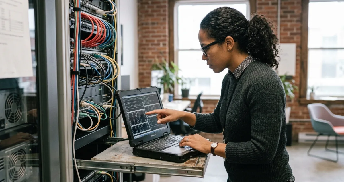 System administrator performing server maintenance for a Montreal business